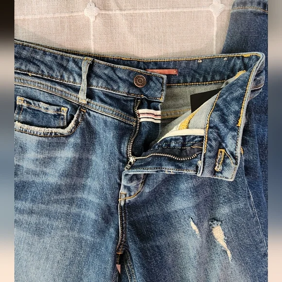 Pilcro Anthropologie Distressed Straight Jeans Women’s 27x26 Blue Denim - Picture 9 of 9